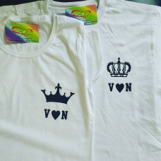 Парні футболки Корона з літерами Білі