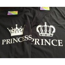 Парні футболки Prince / Princess Чорні