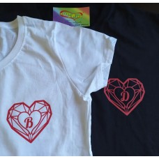 Парні футболки Серце з буквою