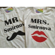 Парні футболки Mr_Mrs з прізвищем