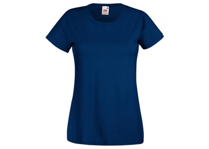 Однотонна жіноча футболка темно синього кольору